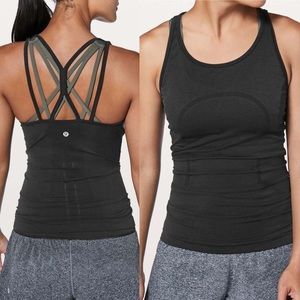 Lululemon Swiftly Tech Strappy Black Tank Top - Size 4